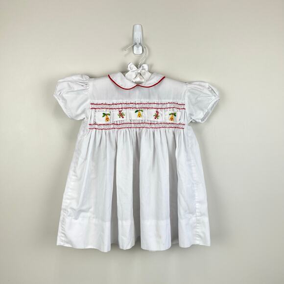 Vintage Hand Smocked by Imperial White Christmas Dress 4T - Picture 1 of 9